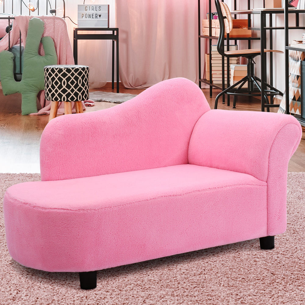 Kids Sofa And Chair
 Pink Kids Sofa Armrest Chair Couch Lounge Coral Fleece