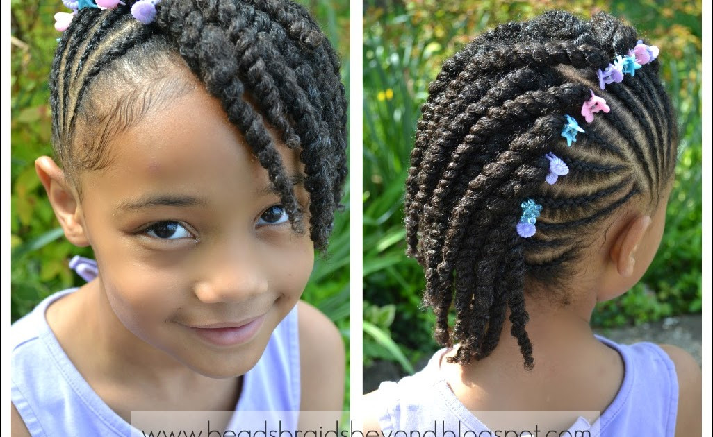 Kids Twist Hairstyle
 Side Cornrows with Two Strand Twists