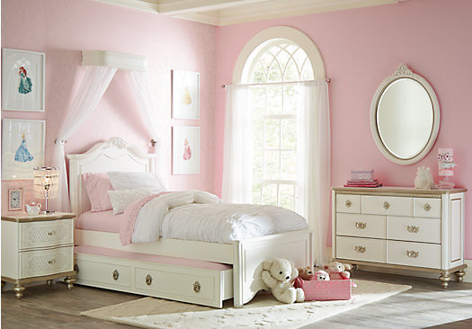 Kids White Bedroom Furniture
 Disney Princess Enchanted Kingdom White 5 Pc Twin Panel