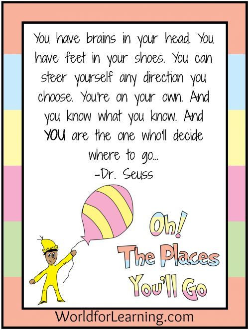 Kindergarten Graduation Quotes
 Oh the Places You ll Go FREE Printable When I Grow Up