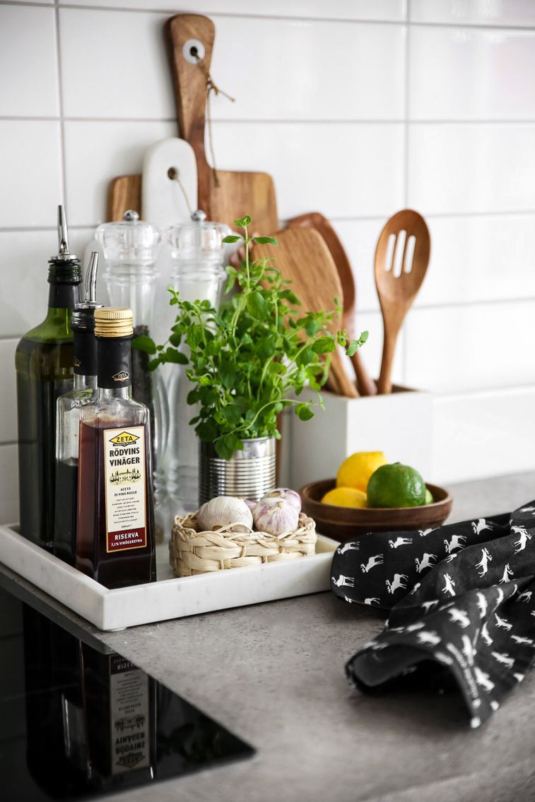 Kitchen Counter Tray
 Trays are a great way to contain clutter on counters and