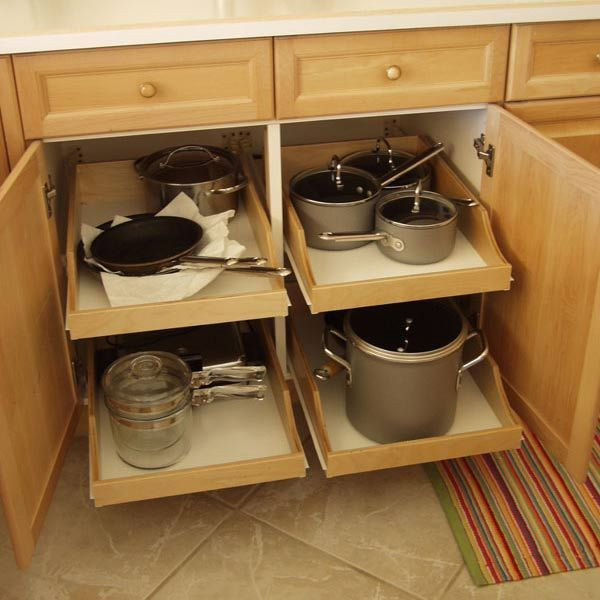Kitchen Organizers Cabinets
 Rolling Shelves DIY Pullout Shelf Kit 22"
