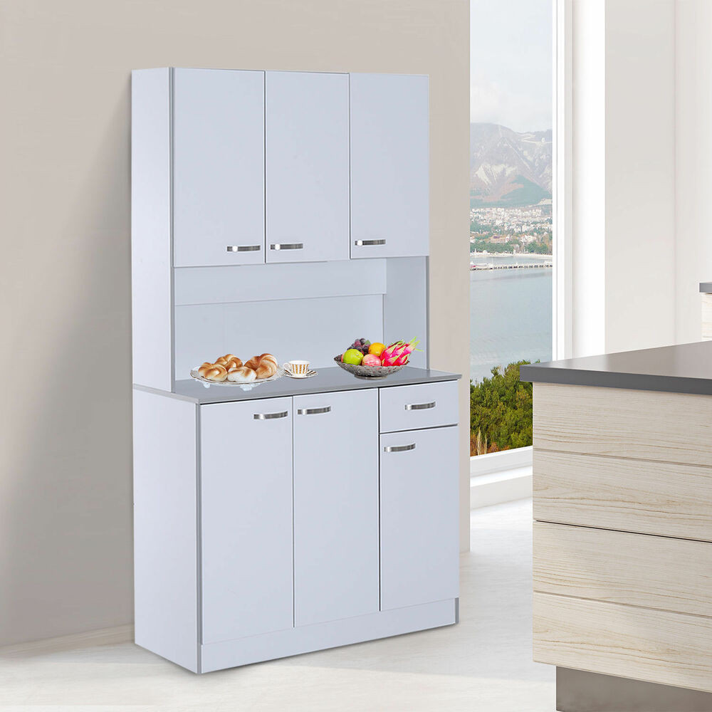 Kitchen Storage Pantry
 Free Standing Kitchen Cupboard Tall Cart Modern
