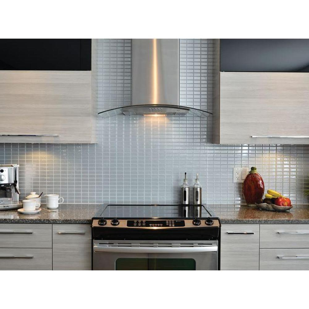 Kitchen Wall Back Splash
 Smart Tiles Stainless 10 625 in W x 10 00 in H Peel and