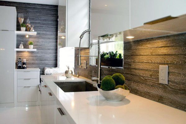 Kitchen Wall Back Splash
 Top 60 Best Wood Backsplash Ideas Wooden Kitchen Wall