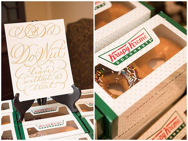 Krispy Kreme Wedding Favors
 Krispy Kreme doughnuts as wedding favors with custom