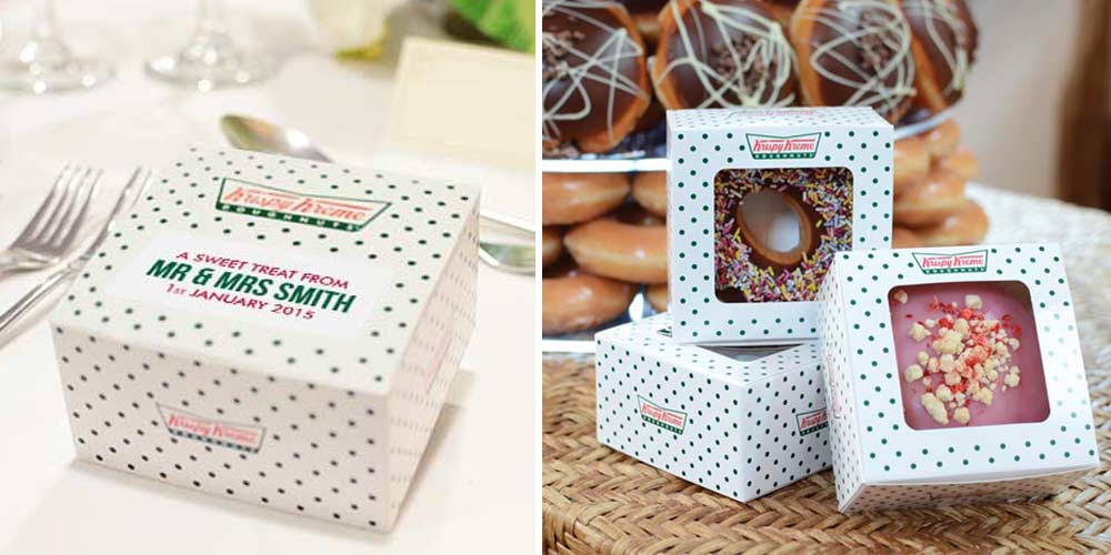 Krispy Kreme Wedding Favors
 27 Personalised Wedding Favours That Your Guests Will