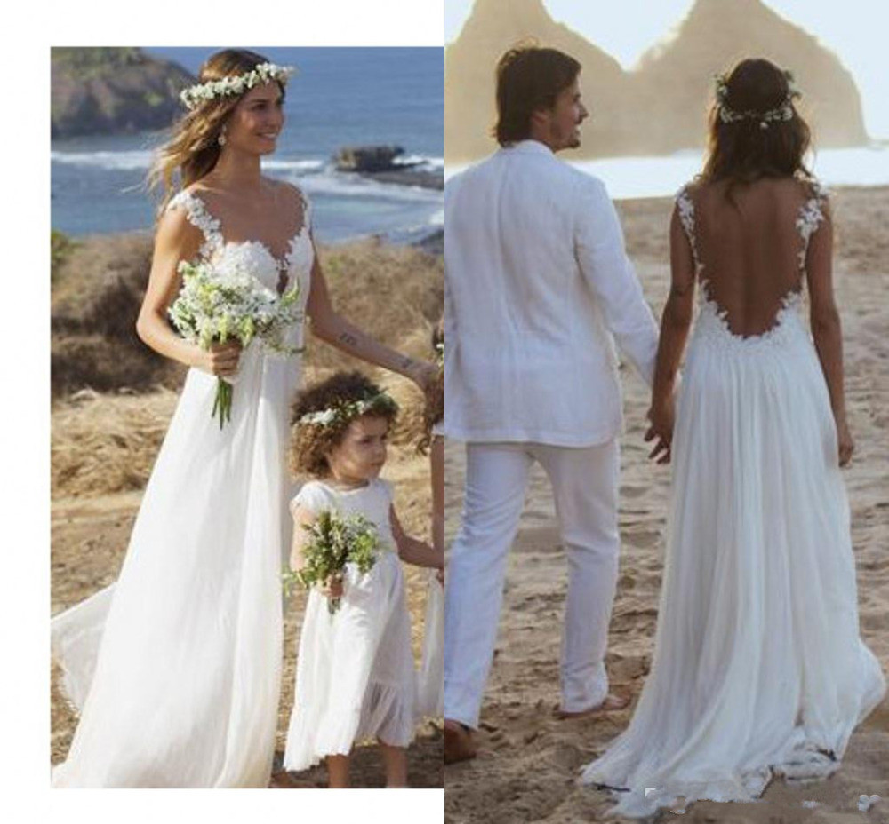 Lace Beach Wedding Dress
 Backless Lace Wedding Dress Open Back Beach Wedding