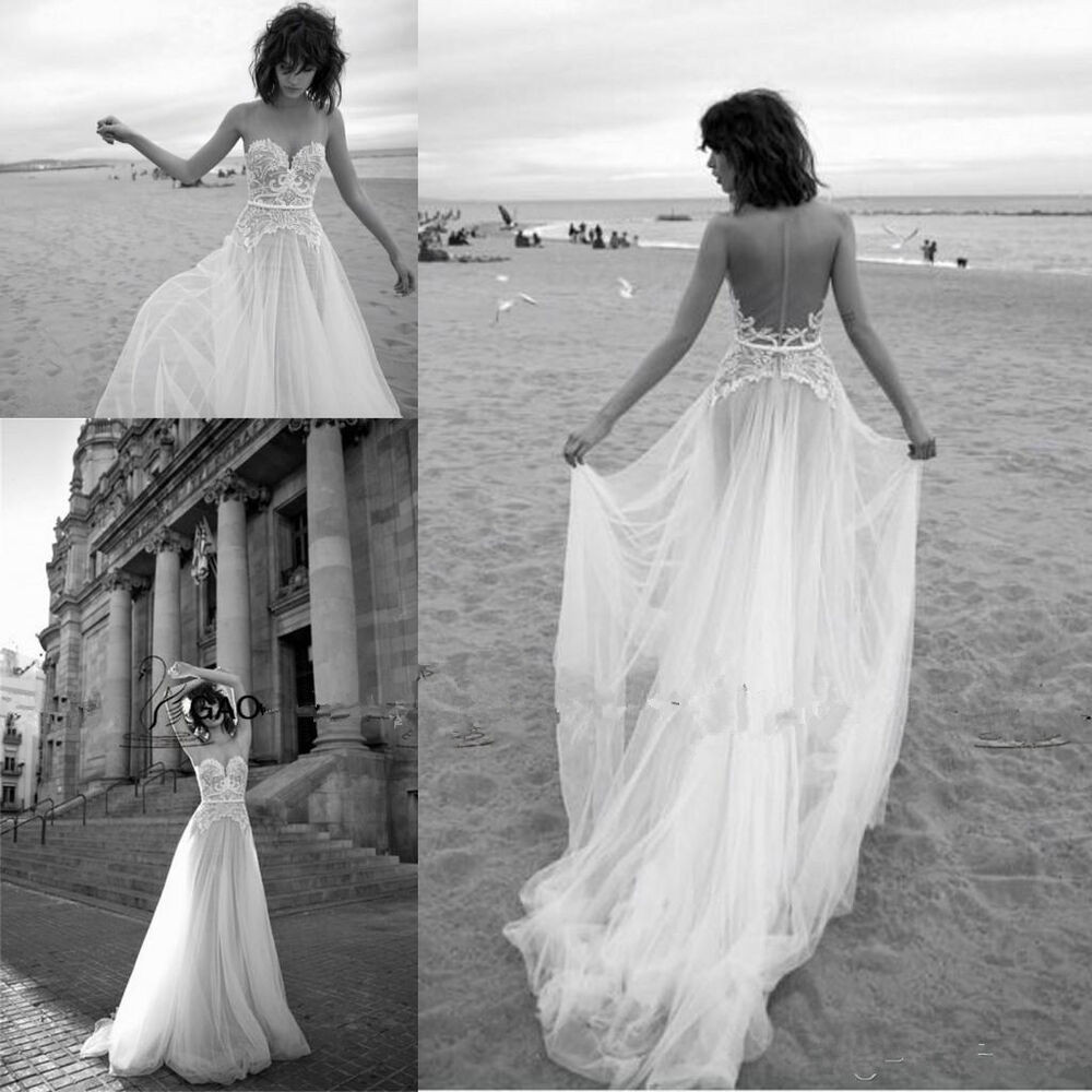 Lace Beach Wedding Dress
 Elegant Lace Backless Beach Wedding Dresses Vintage 2016