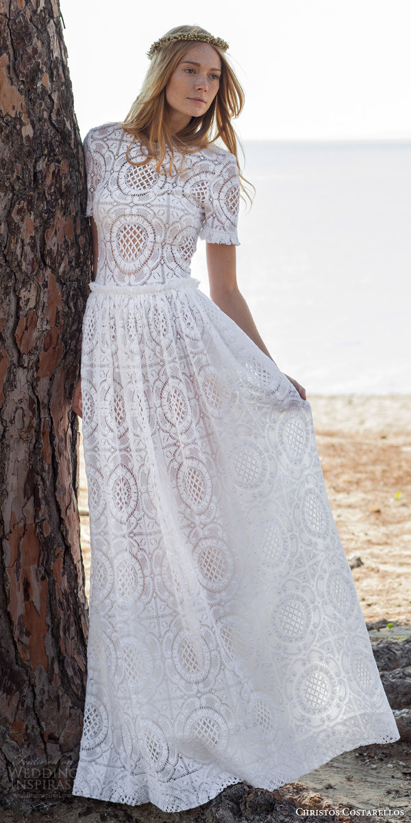 Lace Bohemian Wedding Dress
 Christos Costarellos Spring 2016 Wedding Dresses