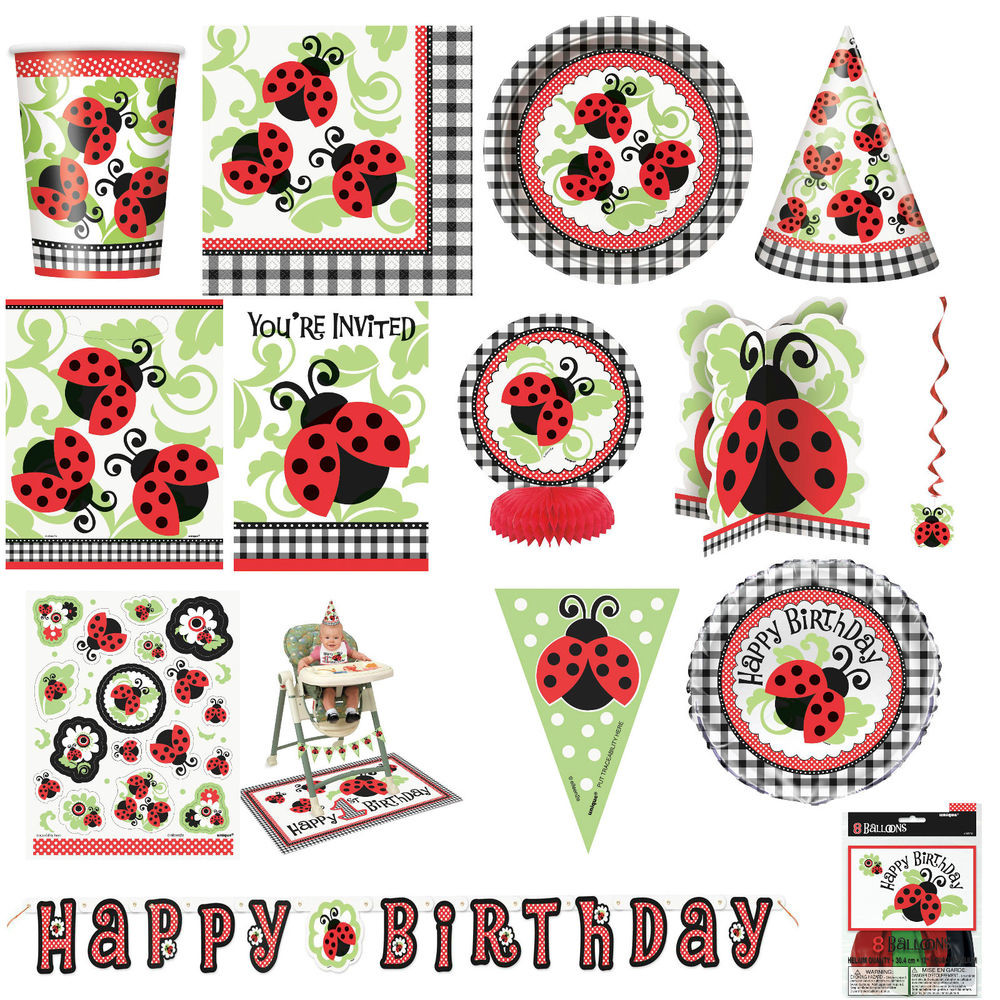 Ladybug 1st Birthday Decorations
 Ladybug 1st Birthday Party Tableware Supplies Decorations