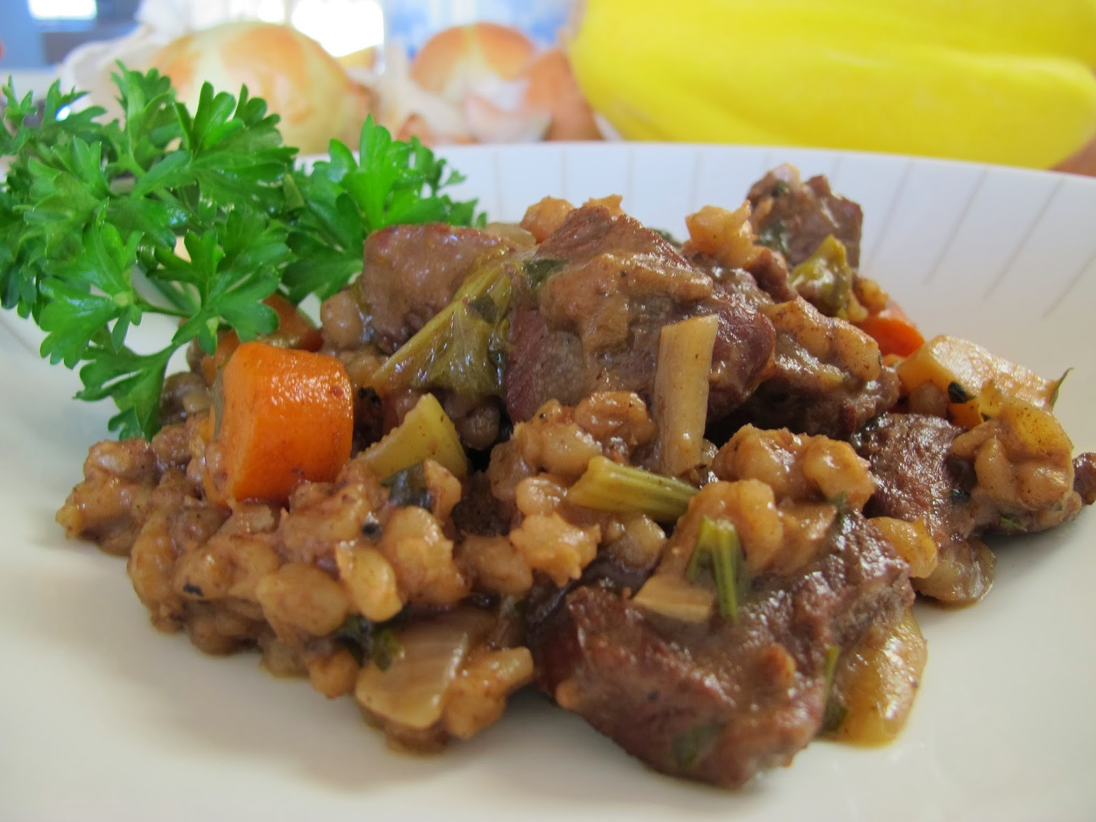 Lamb And Barley Stew
 Lamb and Barley Stew with Root Ve ables – More Time at