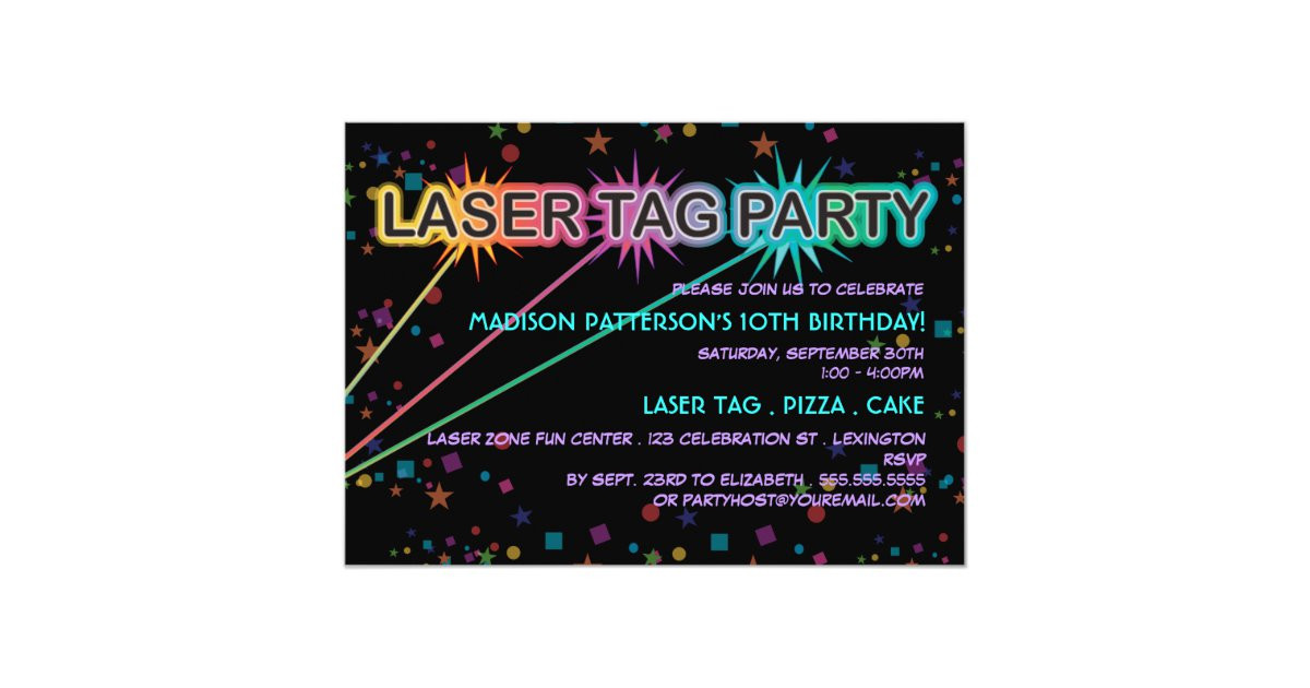 Laser Tag Birthday Invitations
 Laser Tag Birthday Party Invitation