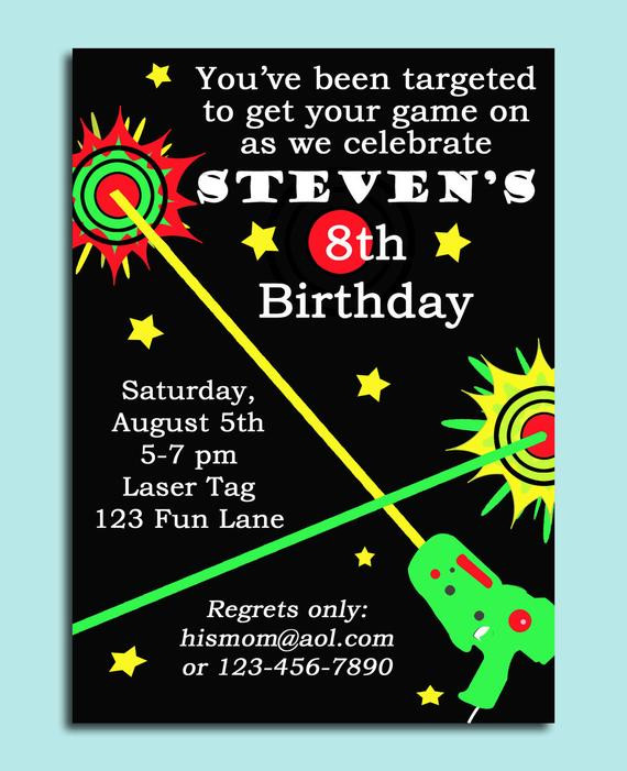 Laser Tag Birthday Invitations
 Laser Tag Birthday Invitation Printable and by ThatPartyChick