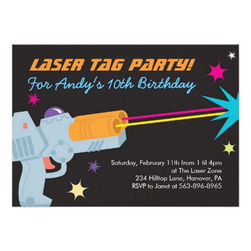 Laser Tag Birthday Invitations
 Laser Tag Birthday Party Invitations 5" X 7" Invitation