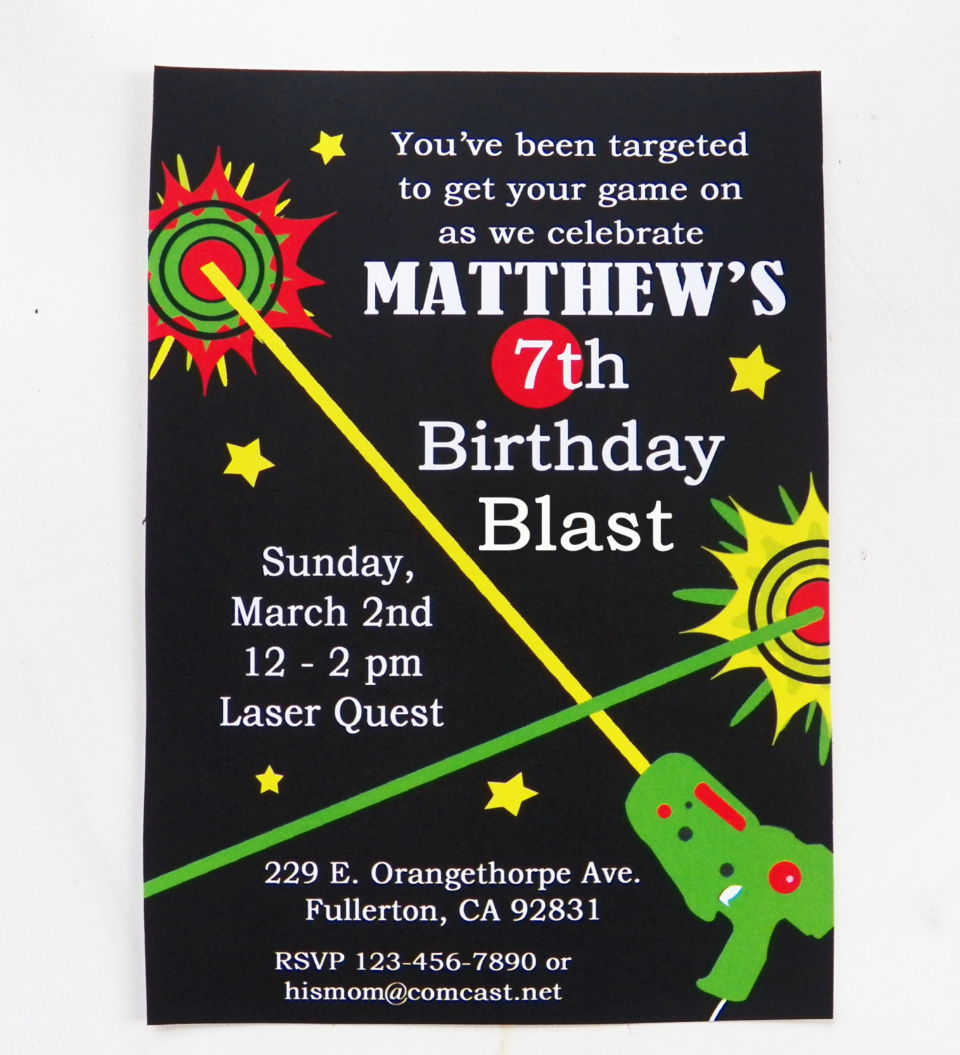 Laser Tag Birthday Invitations
 Laser Tag Birthday Invitation Printable and Printed with FREE