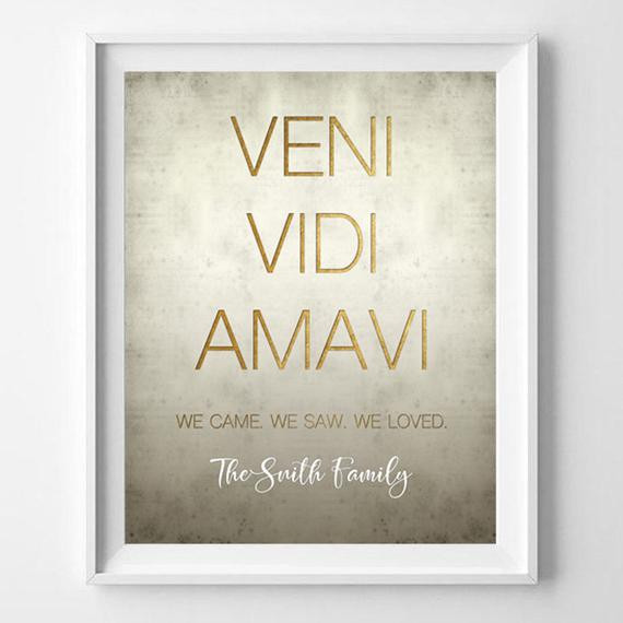 Latin Quotes About Family
 Custom Family Latin quotes Printable Veni Vidi Amavi We