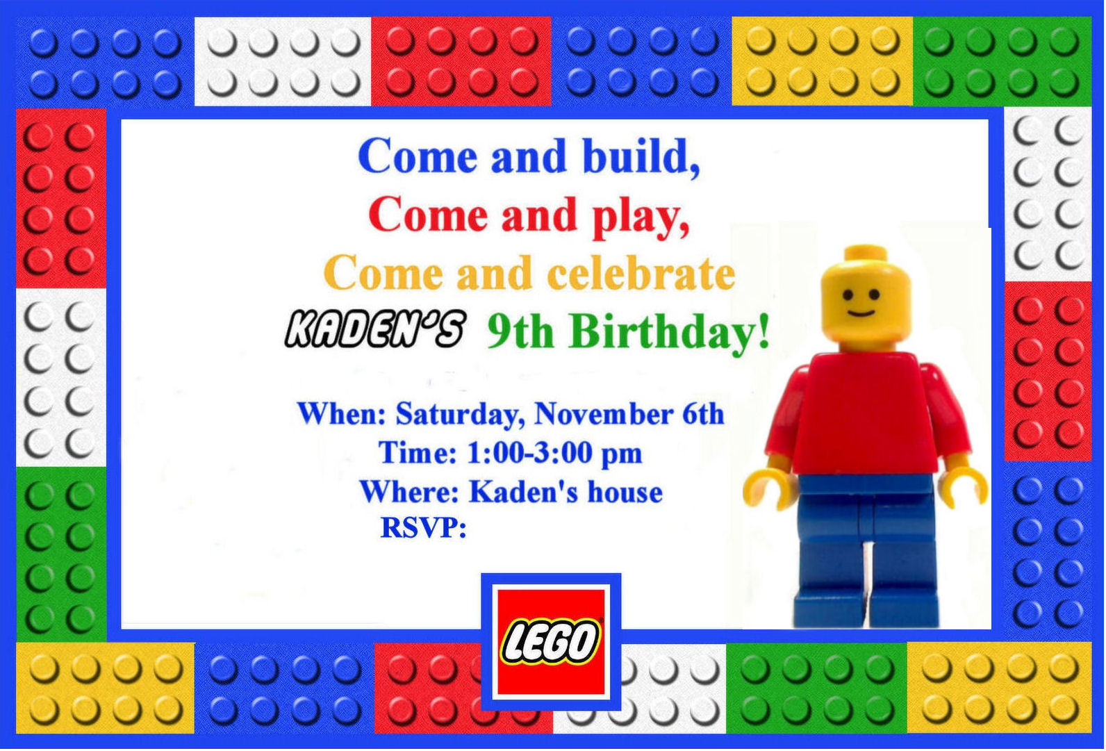 Lego Birthday Invitation
 Homemaking Fun A Lego Themed Birthday Party