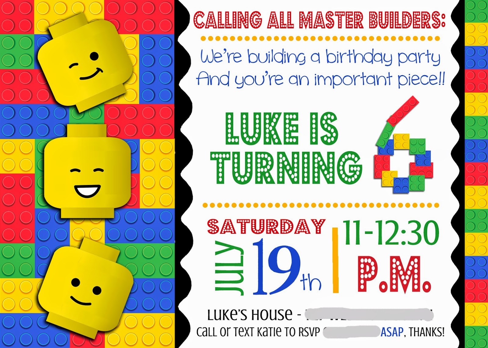 Lego Birthday Invitation
 Smile Like You Mean it Portfolio