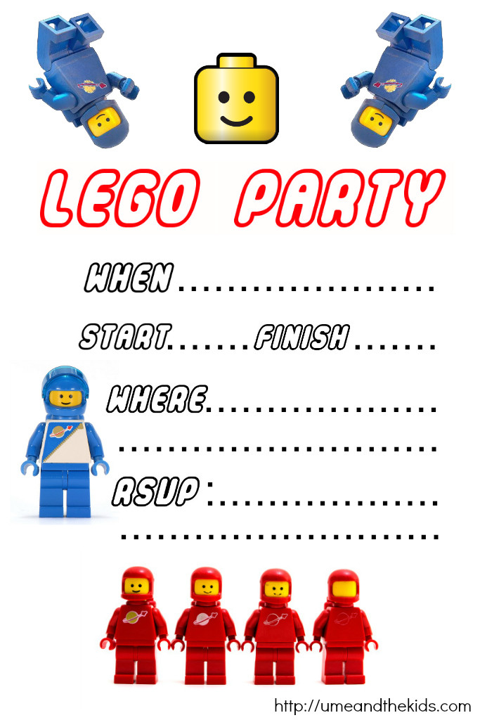 Lego Birthday Invitation
 Free Printable LEGO Birthday Party Invitations U me and