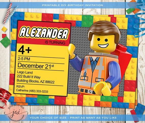 Lego Birthday Invitations
 justaddinkcreatives Personalized Lego Birthday
