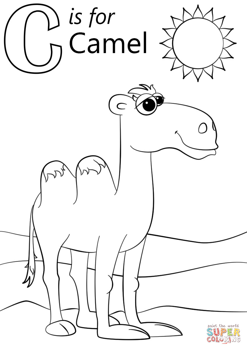 Letter C Coloring Pages For Toddlers
 Letter C is for Camel coloring page
