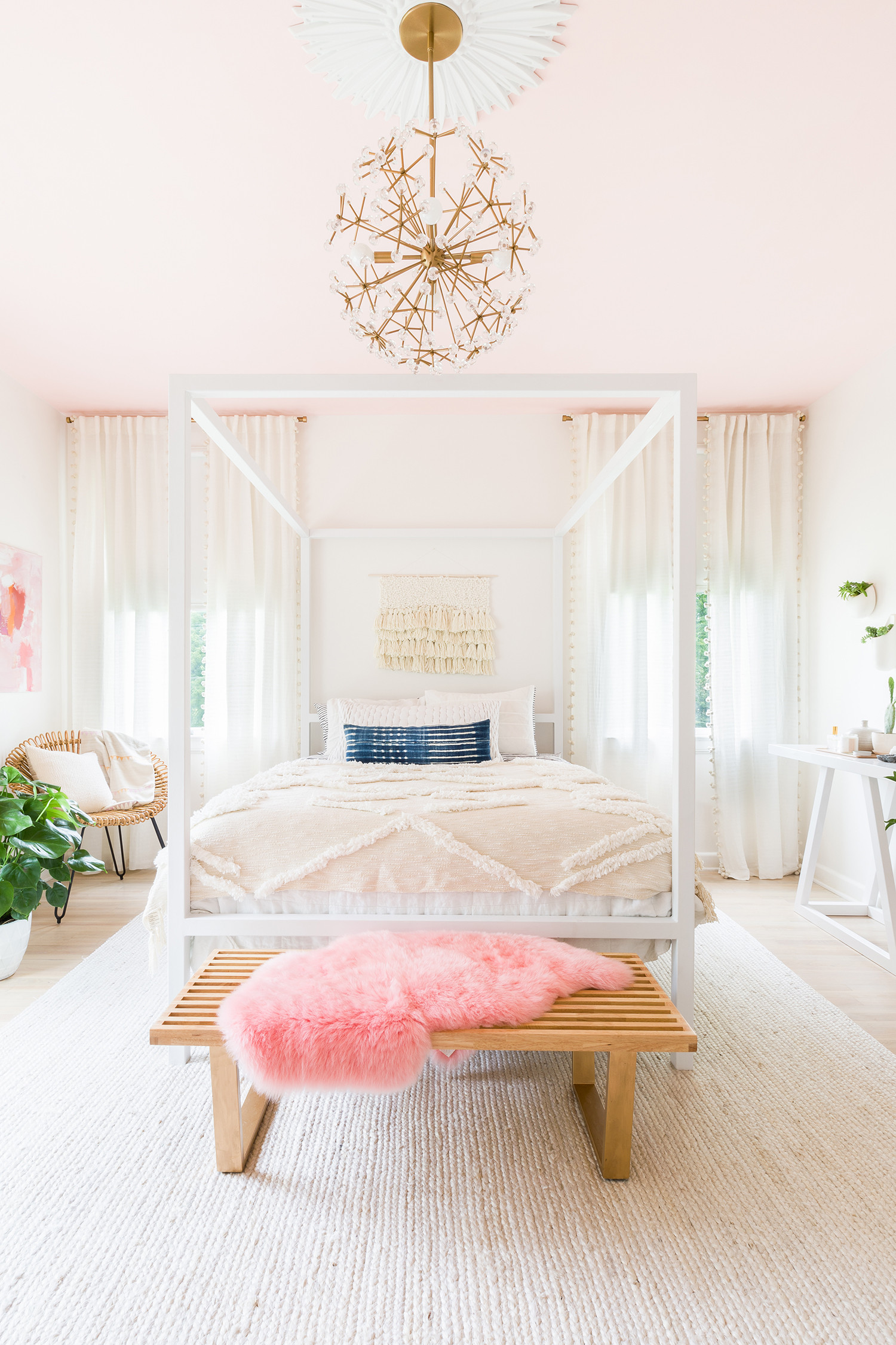 Light Pink Bedroom
 Mina Victory Sheepskin Freeform Rug copycatchic