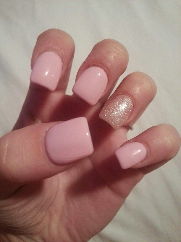 Light Pink Nails With Gold Glitter
 Pin on Nails