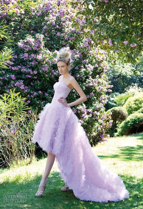 Lilac Wedding Dress
 Show off your girly side with pastel wedding dress