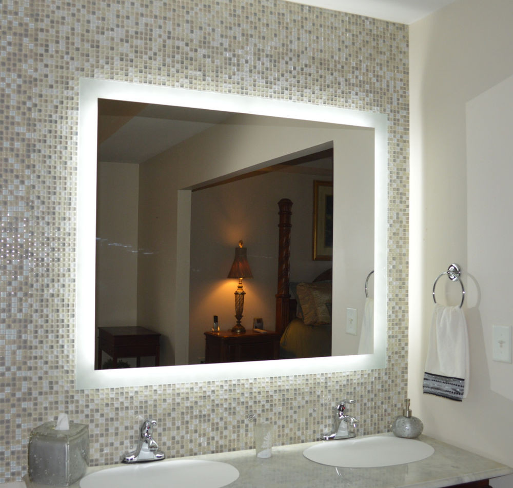 Lit Bathroom Mirror
 Lighted Vanity mirrors wall mounted MAM 48" wide x
