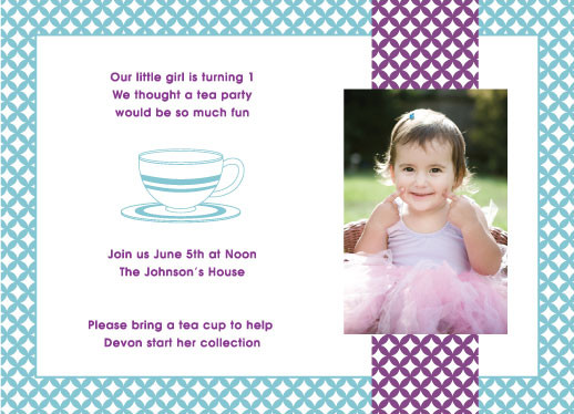 Little Girl Birthday Invitations
 birthday party invitations Little Girl Tea Cup at Minted