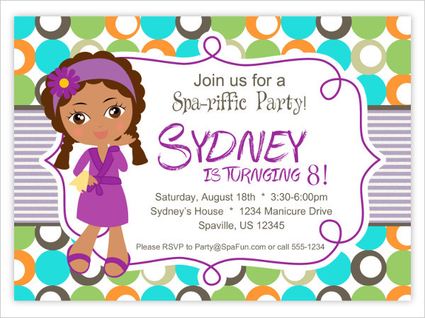 Little Girl Birthday Invitations
 7 Spa Party Invitation Designs & Templates PSD AI