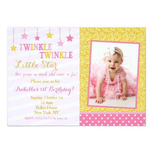 Little Girl Birthday Invitations
 Twinkle Little Star Birthday Invitation