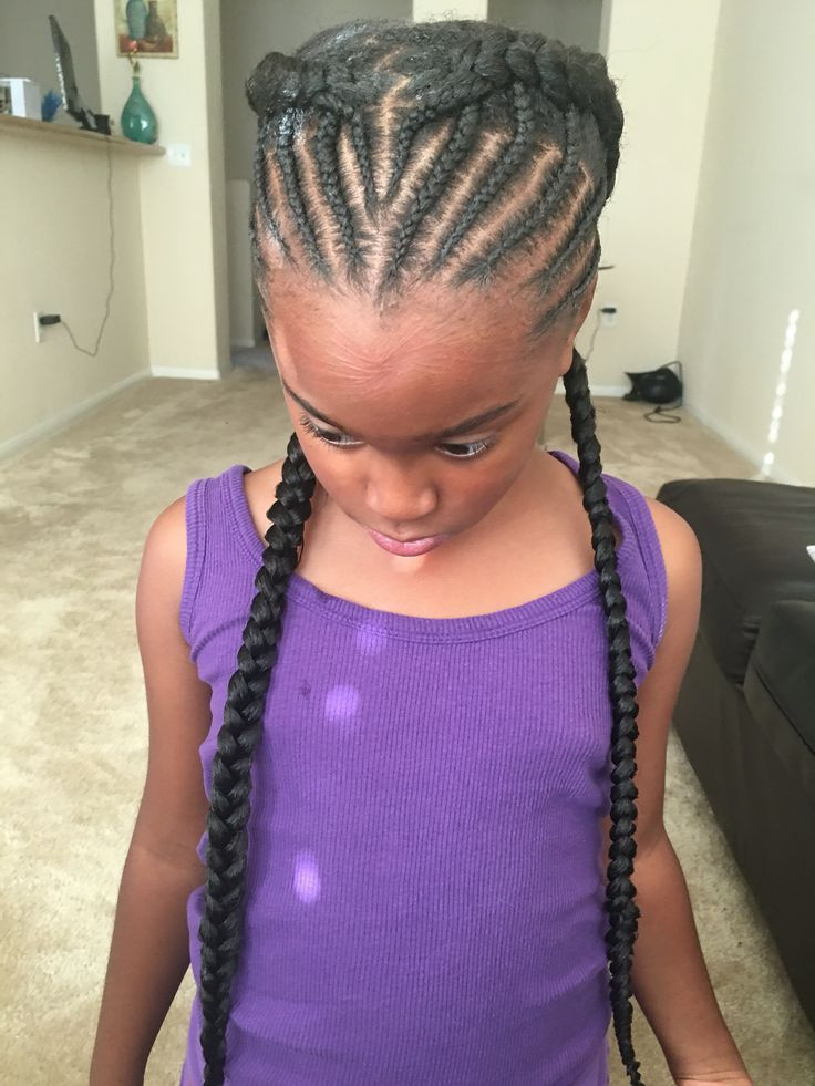 Little Girl Hairstyles Black Braids
 Goddess braids half braided Halo beehive black girl