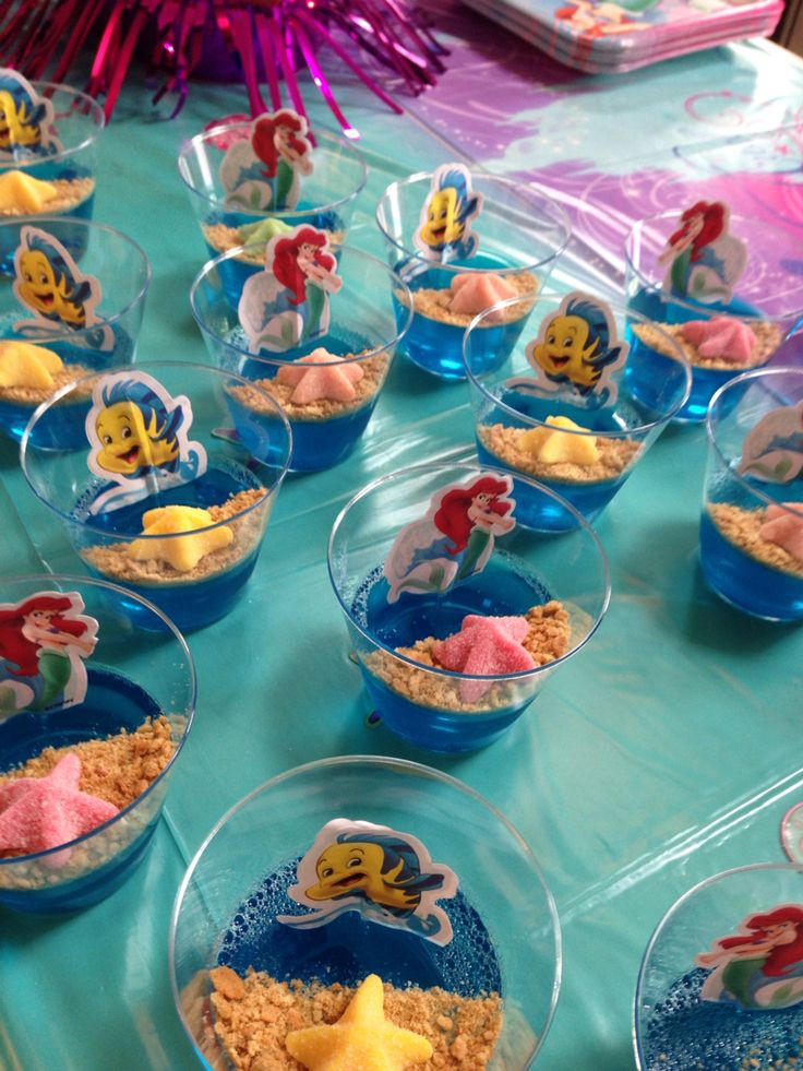 Little Mermaid Party Snack Ideas
 Little Mermaid Ocean Jello Cups