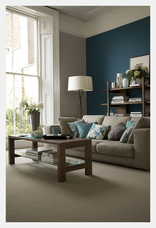 Living Room Accent Wall
 Estilo Home Blue Accent Walls