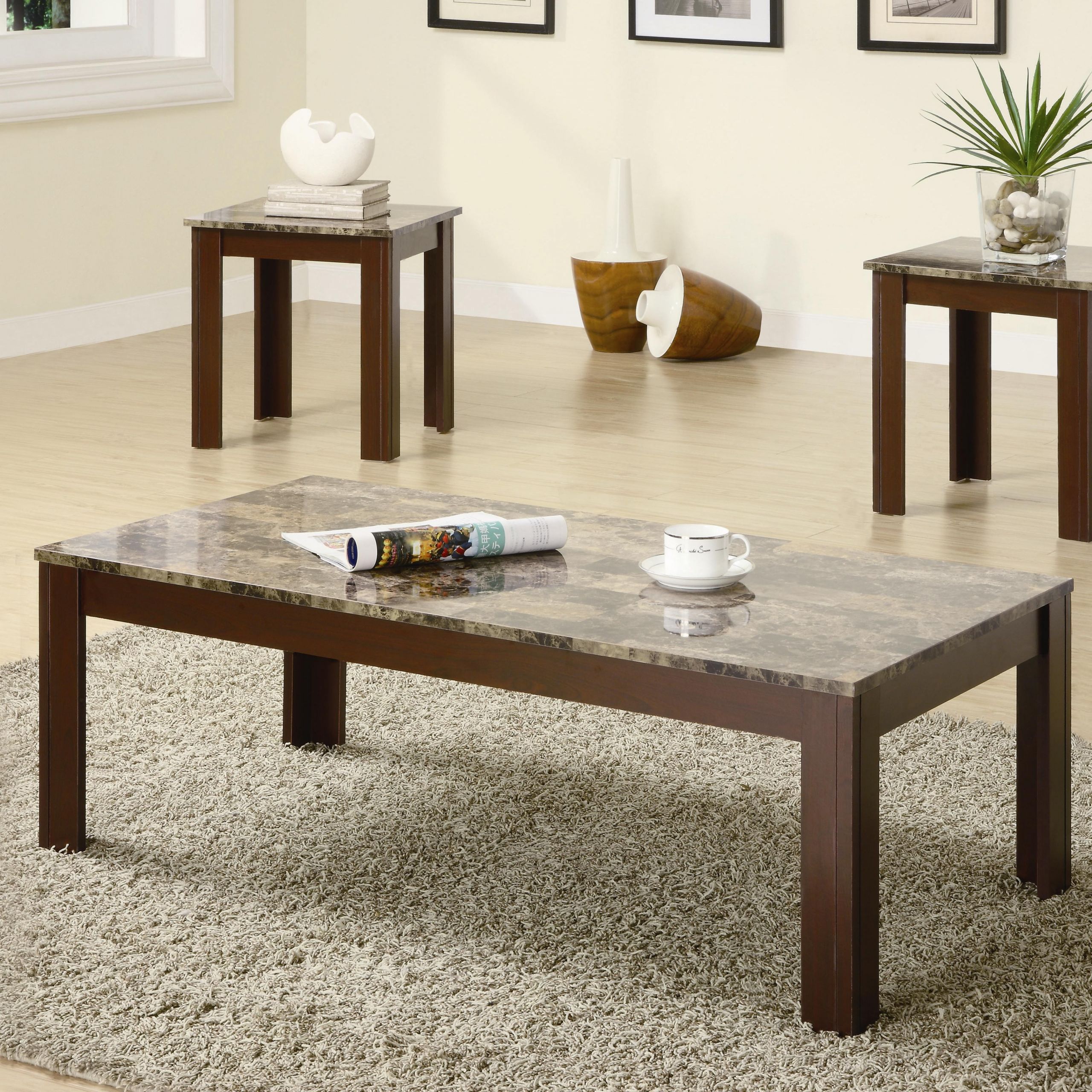 Living Room End Table Sets
 3 Piece Occasional Table Sets Contemporary Cocktail and