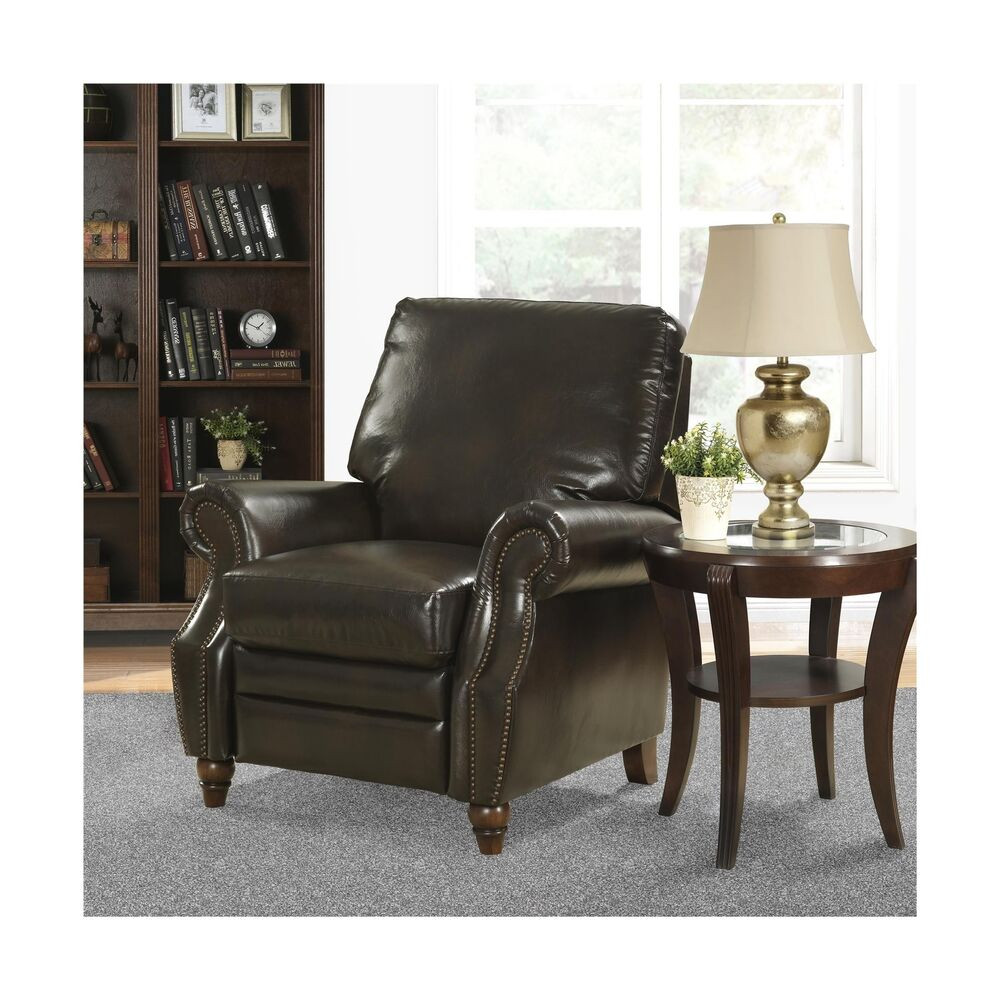 Living Room Furniture Chairs
 Better Homes and Gardens Nailhead Leather Recliner Brown