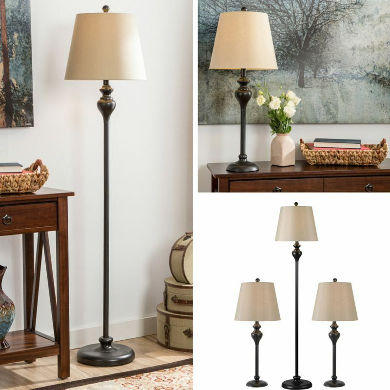 Living Room Lamp Table
 Table Floor Lamp Set Vintage Bronze Contemporary Lamps