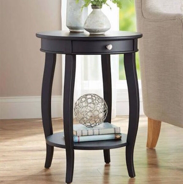 Living Room Side Tables
 Black Modern French Accent Table Round Side End Sofa