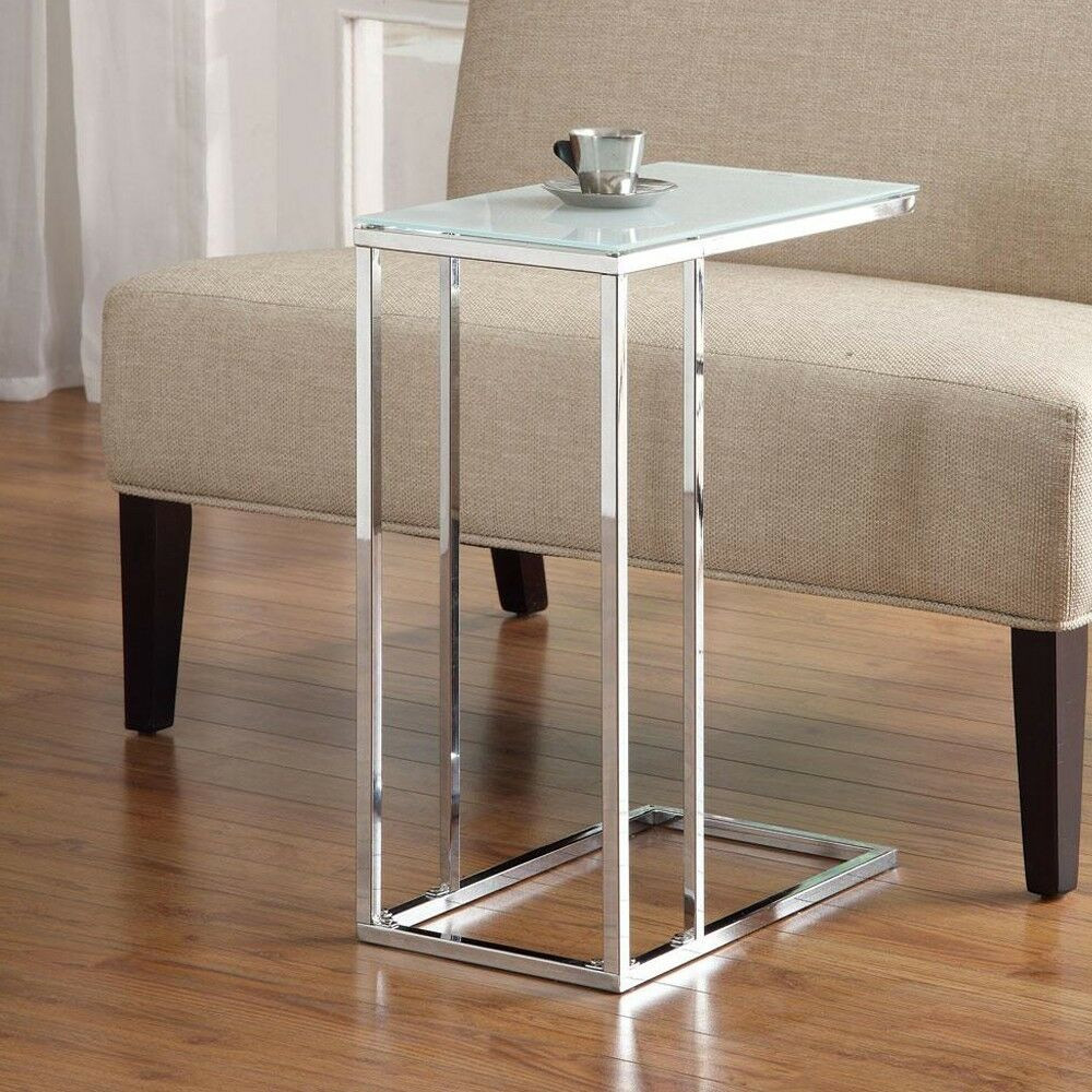 Living Room Side Tables
 Accent Living Room Chrome Base Snack Side Stand Table Sofa