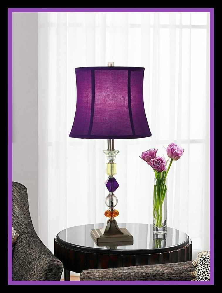 Living Room Table Lamp Sets
 Purple End Table Floor Lamp Crystal Accent Dorm Room