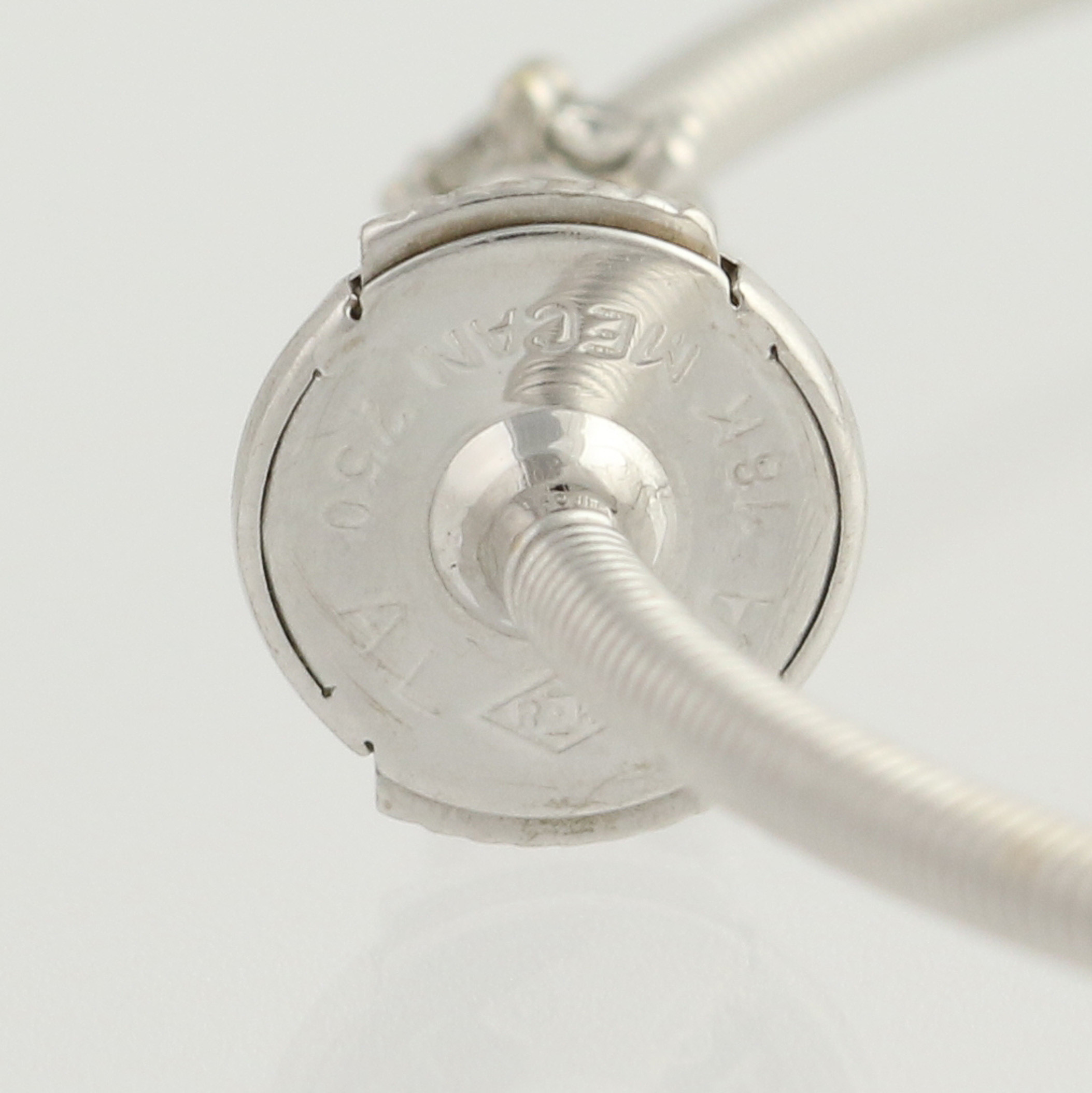 Locking Earring Backs
 Diamond Accented Hoop Earrings 18k White Gold Locking