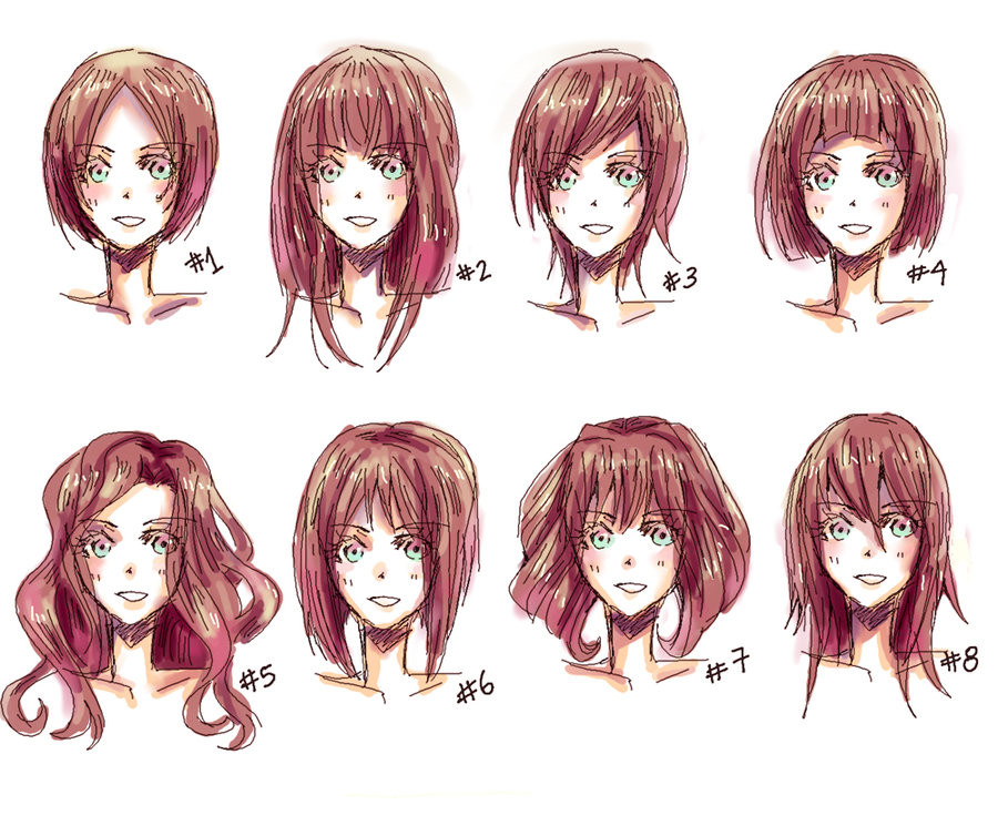 Long Anime Hairstyles
 o Desenhar Mangá Gabaritos de Cabelos