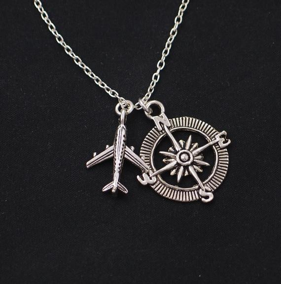 Long Distance Friendship Necklace
 long distance friendship airplane and pass necklace best