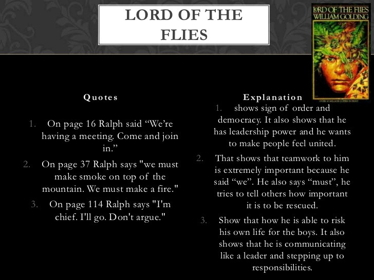 Lord Of The Flies Leadership Quotes
 The Nature Man