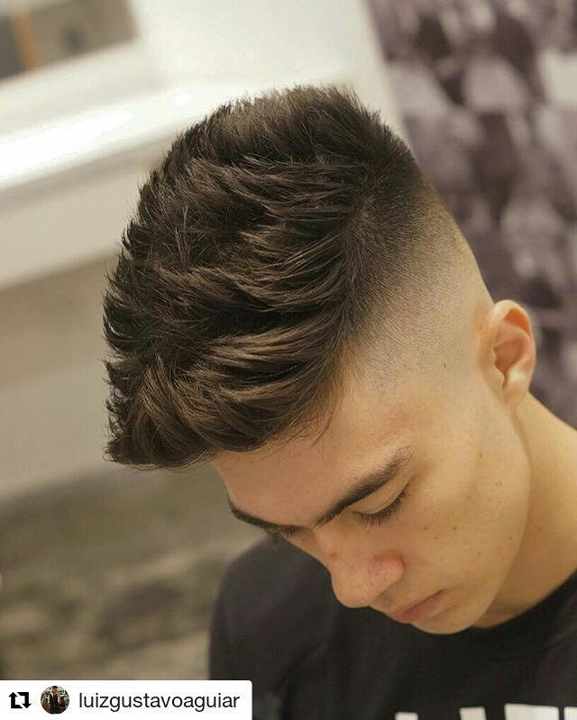 Lots More Male Hairstyles
 High skin fade with lots of spiky texture and length on