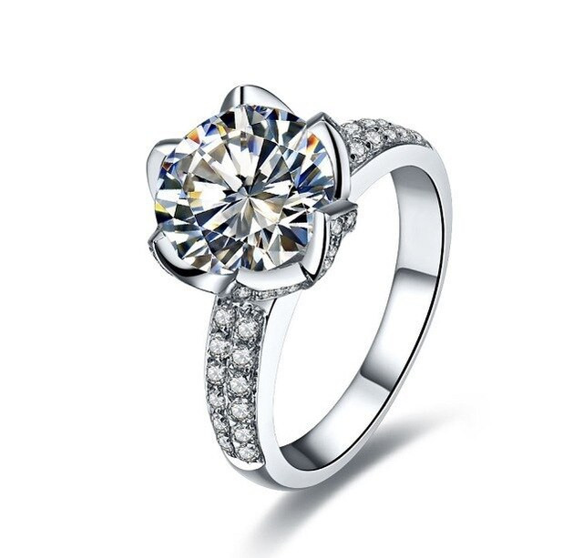 Lotus Wedding Ring
 Aliexpress Buy 3CT Luxury Lotus Flower Style Wedding