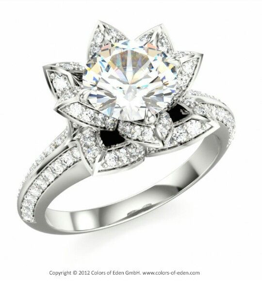 Lotus Wedding Ring
 Lotus Flower engagement ring♡