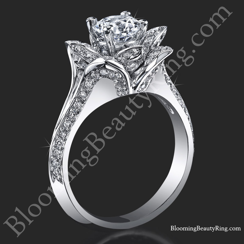 Lotus Wedding Ring
 Lotus Ring 8 Petal 1 00 ct Diamond Band Flower Ring